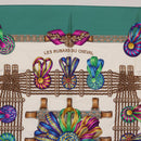 HERMES Carre 90 Scarf ""LES RUBANS DU CHEVALL"" Silk Green Auth 207507-3