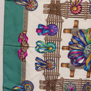 HERMES Carre 90 Scarf ""LES RUBANS DU CHEVALL"" Silk Green Auth 207507-5