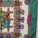 HERMES Carre 90 Scarf ""LES RUBANS DU CHEVALL"" Silk Green Auth 207507-7
