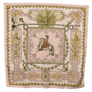 HERMES Carre 90 Scarf ""LVDOVICVS MAGNVS"" Silk Pink Auth 207508-1