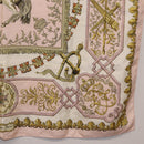 HERMES Carre 90 Scarf ""LVDOVICVS MAGNVS"" Silk Pink Auth 207508-10