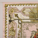 HERMES Carre 90 Scarf ""LVDOVICVS MAGNVS"" Silk Pink Auth 207508-2