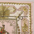 HERMES Carre 90 Scarf ""LVDOVICVS MAGNVS"" Silk Pink Auth 207508-4