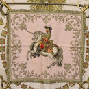 HERMES Carre 90 Scarf ""LVDOVICVS MAGNVS"" Silk Pink Auth 207508-6