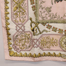 HERMES Carre 90 Scarf ""LVDOVICVS MAGNVS"" Silk Pink Auth 207508-8