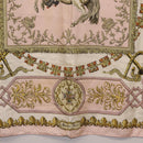 HERMES Carre 90 Scarf ""LVDOVICVS MAGNVS"" Silk Pink Auth 207508-9