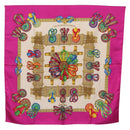 HERMES Carre 90 Scarf ""LES RUBANS DU CHEVAL"" Silk Purple Auth 207509-1