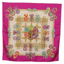 HERMES Carre 90 Scarf ""LES RUBANS DU CHEVAL"" Silk Purple Auth 207509-13