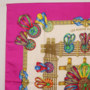 HERMES Carre 90 Scarf ""LES RUBANS DU CHEVAL"" Silk Purple Auth 207509-2
