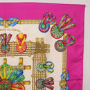 HERMES Carre 90 Scarf ""LES RUBANS DU CHEVAL"" Silk Purple Auth 207509-4