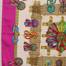 HERMES Carre 90 Scarf ""LES RUBANS DU CHEVAL"" Silk Purple Auth 207509-5