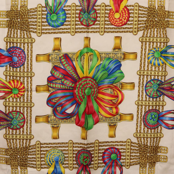 HERMES Carre 90 Scarf ""LES RUBANS DU CHEVAL"" Silk Purple Auth 207509