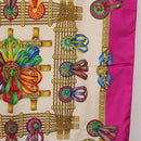 HERMES Carre 90 Scarf ""LES RUBANS DU CHEVAL"" Silk Purple Auth 207509-7