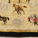 HERMES Carre 90 Scarf ""LES HARAS NATIONAUX"" Silk Black Auth 207510-9