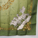 HERMES Carre 90 Scarf ""COSMOS"" Silk Green Auth 207511-10