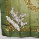 HERMES Carre 90 Scarf ""COSMOS"" Silk Green Auth 207511-8