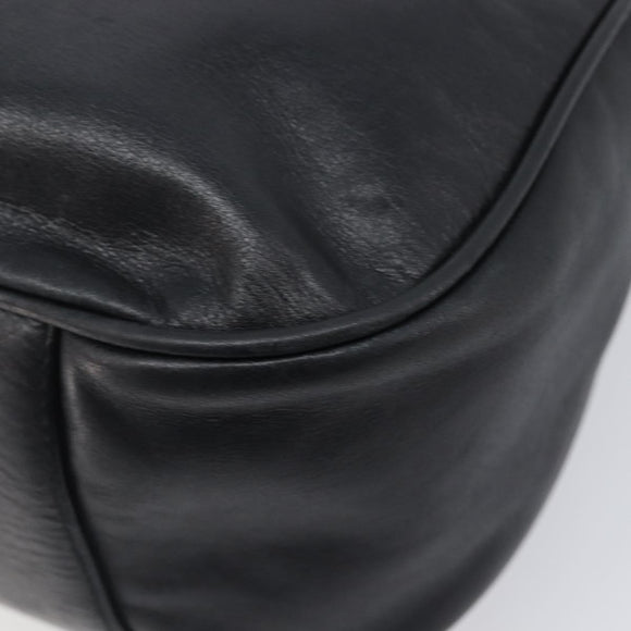 MCM Shoulder Bag Leather Black Gold Auth 207521