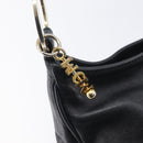 MCM Shoulder Bag Leather Black Gold Auth 207521-18