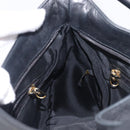 MCM Shoulder Bag Leather Black Gold Auth 207521-21