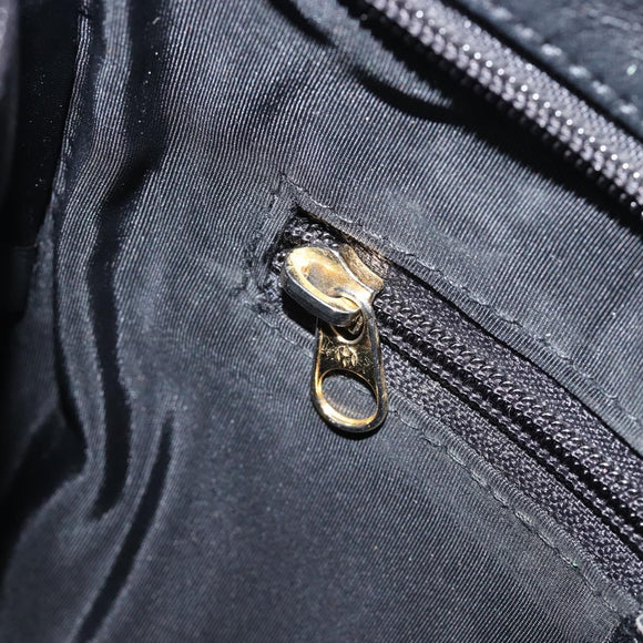 MCM Shoulder Bag Leather Black Gold Auth 207521
