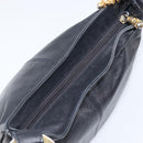MCM Shoulder Bag Leather Black Gold Auth 207521-6