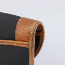 Christian Dior Clutch Bag Canvas Black Gold Auth 207523-8