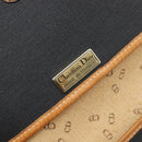 Christian Dior Clutch Bag Canvas Black Gold Auth 207523-11