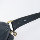 Christian Dior Shoulder Bag Leather Navy Gold Auth 207524-11