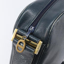 Christian Dior Shoulder Bag Leather Navy Gold Auth 207524-19
