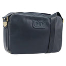 Christian Dior Shoulder Bag Leather Navy Gold Auth 207524-1