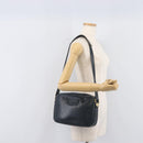 Christian Dior Shoulder Bag Leather Navy Gold Auth 207524-26