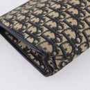 Christian Dior Trotter Canvas Clutch Bag Navy Silver Auth 207525-16