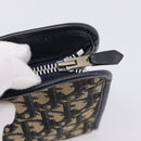 Christian Dior Trotter Canvas Clutch Bag Navy Silver Auth 207525-8