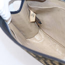 Christian Dior Trotter Canvas Clutch Bag Navy Silver Auth 207525-10