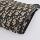 Christian Dior Trotter Canvas Clutch Bag Navy Silver Auth 207525-7