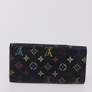 LOUIS VUITTON Monogram Multicolor Wallet 2 Set Black LV Auth 207527-13