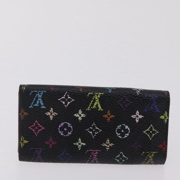LOUIS VUITTON Monogram Multicolor Wallet 2 Set Black LV Auth 207527