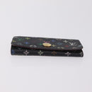 LOUIS VUITTON Monogram Multicolor Wallet 2 Set Black LV Auth 207527-16