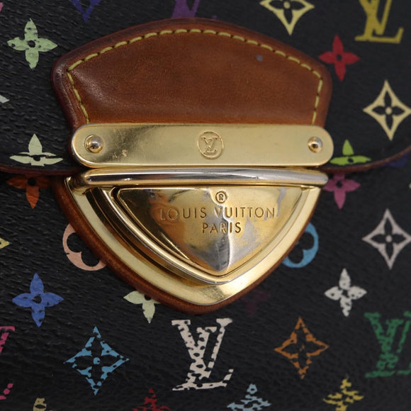 LOUIS VUITTON Monogram Multicolor Wallet 2 Set Black LV Auth 207527