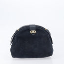CELINE Macadam Canvas C Sulky Bag PVC Leather Suede 2 Set Beige Navy Auth 207528-19