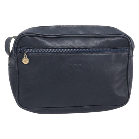 CELINE Macadam Canvas C Sulky Bag PVC Leather Suede 2 Set Beige Navy Auth 207528
