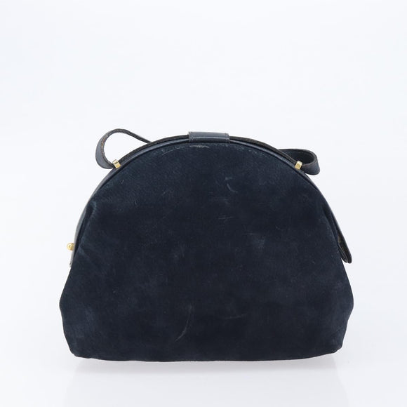 CELINE Macadam Canvas C Sulky Bag PVC Leather Suede 2 Set Beige Navy Auth 207528