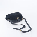 CELINE Macadam Canvas C Sulky Bag PVC Leather Suede 2 Set Beige Navy Auth 207528-22