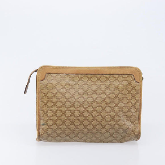 CELINE Macadam Canvas C Sulky Bag PVC Leather Suede 2 Set Beige Navy Auth 207528