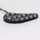 Christian Dior Trotter Canvas Saddle Coin Purse Navy Gold Auth 207530M-11