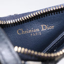 Christian Dior Trotter Canvas Saddle Coin Purse Navy Gold Auth 207530M-17