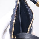 Christian Dior Trotter Canvas Saddle Coin Purse Navy Gold Auth 207530M-19