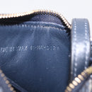 Christian Dior Trotter Canvas Saddle Coin Purse Navy Gold Auth 207530M-21