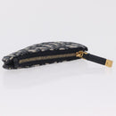 Christian Dior Trotter Canvas Saddle Coin Purse Navy Gold Auth 207530M-6
