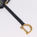 Christian Dior Trotter Canvas Saddle Coin Purse Navy Gold Auth 207530M-7